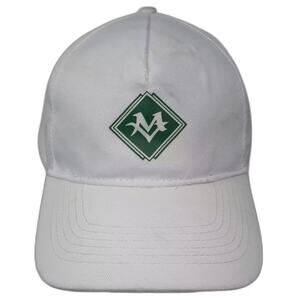 Hit White Baseball Cap One Size Green Diamond Logo Adjustable Strapback Hat